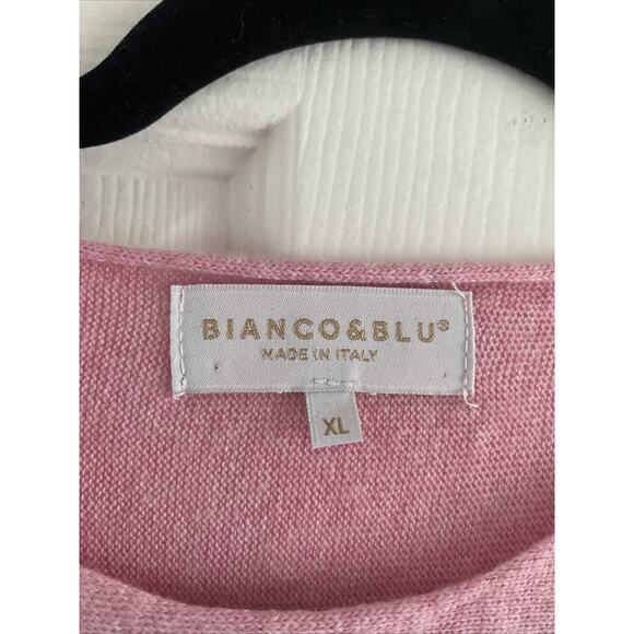 Bianco‎ & Blu Womens XL Pink Knit Italian Wool Cashmere Silk Blend Sweater Fem - Picture 2 of 8